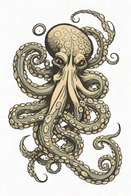 octopus wrapping its tentacles tattoo design idea