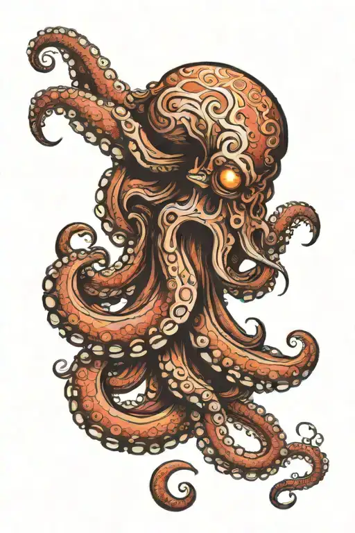 octopus wrapping its tentacles tattoo design idea