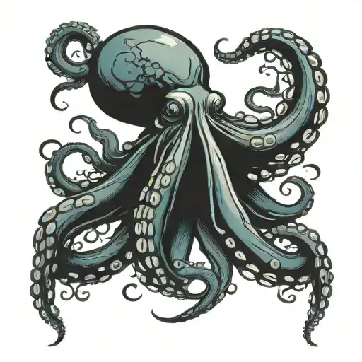 octopus tentacles wrapped round tattoo design idea