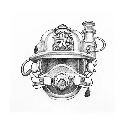 firefighter helmet 78 tattoo design idea