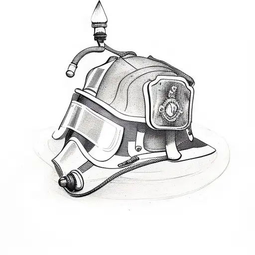 firefighter helmet with number 78 tattoo design idea