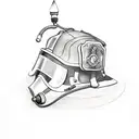 firefighter helmet with number 78 tattoo design idea