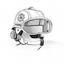 firefighter helmet with number 78 tattoo design idea