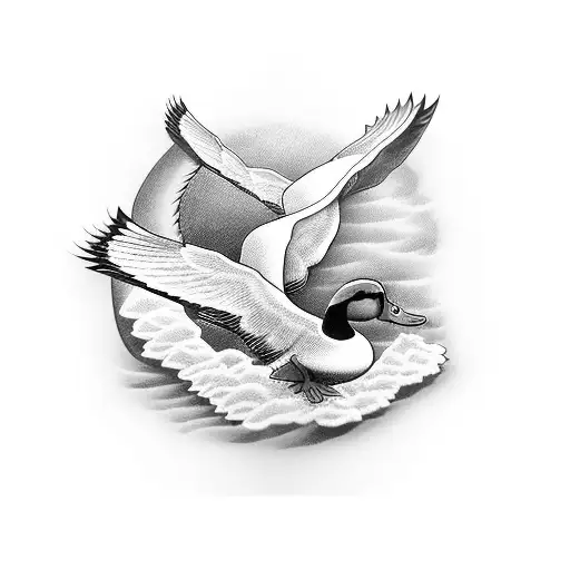 ducks flying from sopranos tattoo design idea