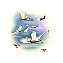 ducks flying from sopranos tattoo design idea