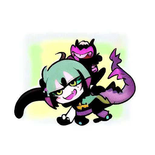 Toothless dragon with stitch  tattoo design idea