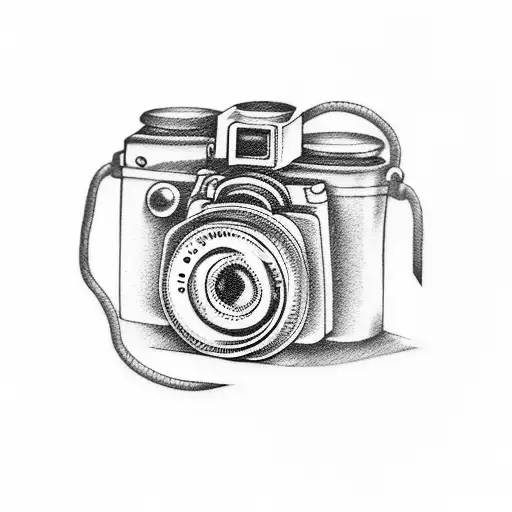 A tattoo of a vintage camera capturing memories tattoo design idea