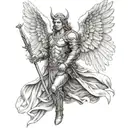 angel archangel warrior tattoo design idea