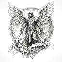 angel archangel warrior tattoo design idea