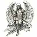 angel archangel warrior tattoo design idea