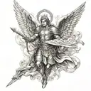 angel archangel warrior tattoo design idea