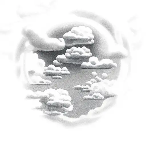 god looking over clouds tattoo design idea