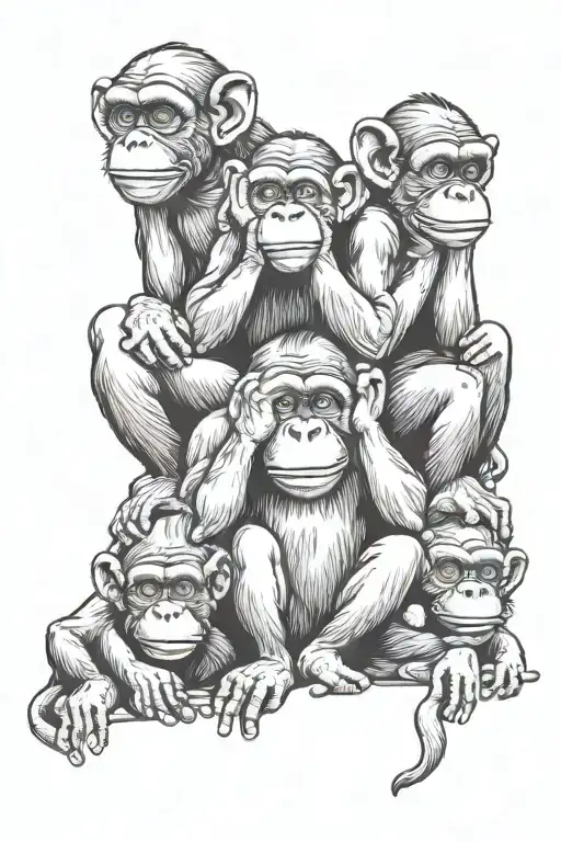 3 wise monkeys hear no evil see no evil speak no evil tattoo design idea