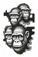 3 wise monkeys tattoo design idea