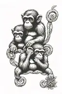 3 wise monkeys hear no evil see no evil speak no evil tattoo design idea