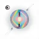 light bulb shattering and letting out the light tattoo design idea