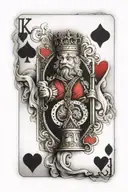 king of hearts playing card tattoo design idea