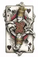 king of hearts playing card tattoo design idea