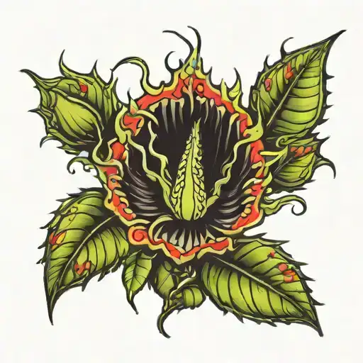 venus flytrap tattoo design idea