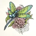 dragonfly venus flytrap wings spread tattoo design idea