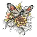 dragonfly venus flytrap wings spread tattoo design idea