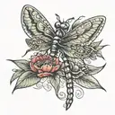 dragonfly venus flytrap wings spread tattoo design idea