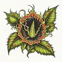 venus flytrap tattoo design idea