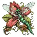 dragonfly venus flytrap tattoo design idea