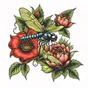 dragonfly venus flytrap tattoo design idea