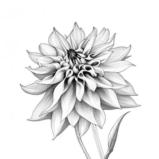 Dahlia eternal love flower tattoo design idea