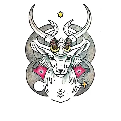capricorn moon tarot card tattoo design idea
