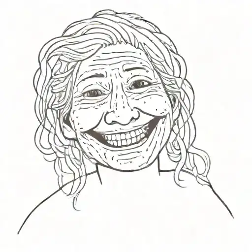 a smile that no longer has a face or an age tattoo design idea