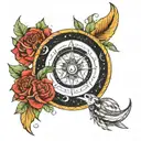 A cosmic mandala design incorporating the Capricorn symbol, Earth, and Saturn, creating a mystical and celestial vibe tattoo design idea