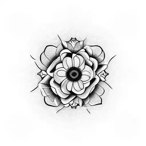 flores na direita caos na esquerda tattoo design idea
