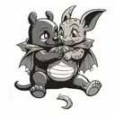 Pooh and toothless  tattoo design idea