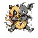 Pooh and toothless  tattoo design idea