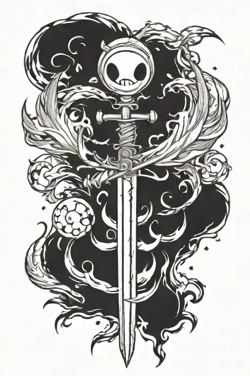 adventure time sword with fire rising tattoo design idea