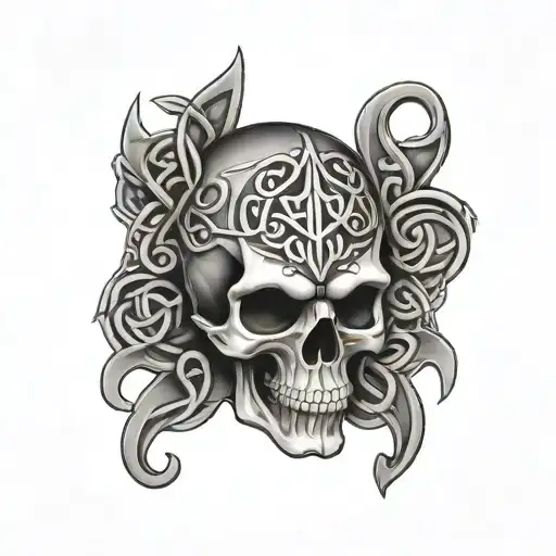 Celtic skull tattoo design idea