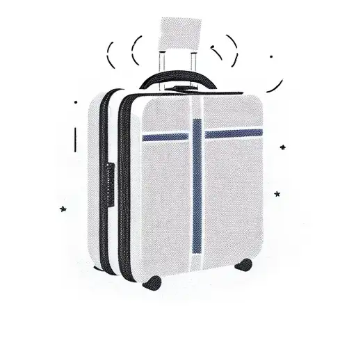 airplane coming out of a suitcase tattoo design idea