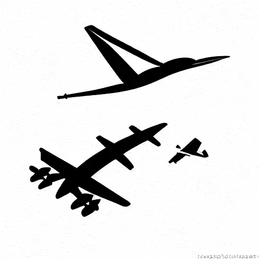 airplane coming out of a suitcase tattoo design idea