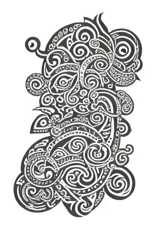 maori style tattoo showing harsh life when was kid, hard working life when adult and bright and rich life as old man  tattoo design idea