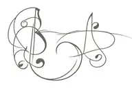 Letter S incorporated with 5 music notes tattoo design idea