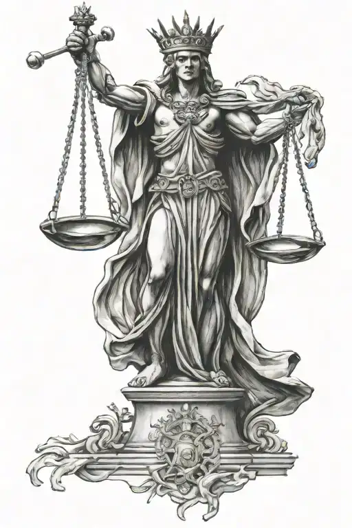 King Angmar in place of Lady Justice tattoo design idea