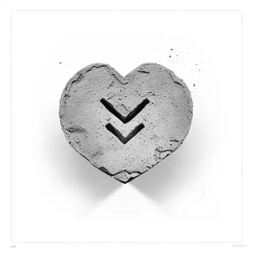 A brick wall with a heart-shaped hole revealing a Spotify code tattoo design idea