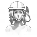 a miner girl who mines texts with code tattoo design idea