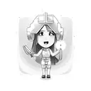 a miner girl who mines texts with code and ax tattoo design idea