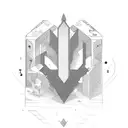 a mine compiled of texts where a girl mines the texts with code and ax tattoo design idea