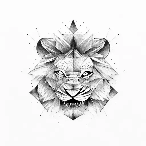 david de miguel angel con un leon tattoo design idea