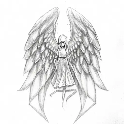 the letters "sma" with angel wings  tattoo design idea