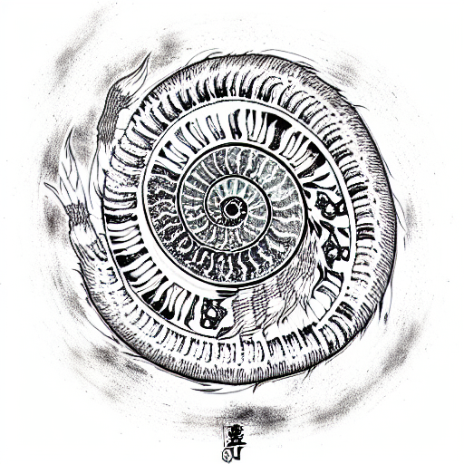 Ammonite  tattoo design idea